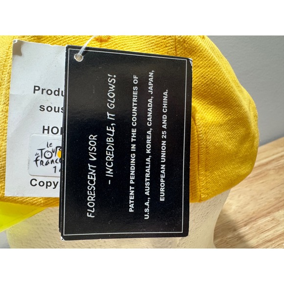 Vtg NOS Official Le Tour de France Adjustable Cycling Hat Cap Florescent Visor - Picture 13 of 17